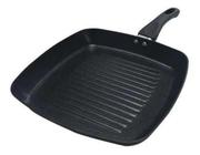 Frigideira Grill Alumínio Anti Aderente 24Cm Cabo Silicone