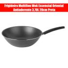 Frigideira Multiflon Wok Essencial Oriental Antiaderente 3,7L 28cm Preta