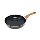 Frigideira Panquequeira Antiaderente Aço Inox Cabo Madeira Cozinha Chefe Profissional Preparar Alimentos Fritar Grelhar Presente 20cm