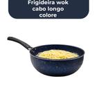 Frigideira Wok Antiaderente N24 Cabo Longo Colore Azul