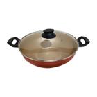 Frigideira Wok Cereja Nº 30 cm C/Tampa de Vidro - Marcolar