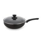 Frigideira Wok Com Tampa 4,5L Preta Antiaderente Multiflon