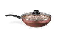 Frigideira wok flora antiaderente c/ tampa de vidro 2,8l - MTA