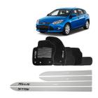 Friso Lateral Branco Focus 2013 2014 + Tapete Bordado - Garagem Online LO Parts/Tevic