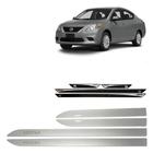 Friso Lateral Prata Nissan Versa + Soleira Resinada 4 Peças - Garagem Online LO Parts/URA Adesivos