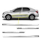 Friso Lateral Slim Inferior Logan 2013 a 2020 Kit Cromado Personalizado 4 Portas