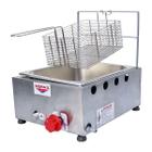 Fritadeira À Gás 1 Cuba Inox 5 Litros Baixa Pressão Industrial Profissional Salgado Pastéis Porções - Cefaz