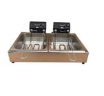 Fritadeira elétrica 10 litros 2 cubas em inox Linha profissional - Magfryer Inox