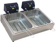 Fritadeira Elétrica 10 litros 2 cubas Profissional - Magfryer Inox