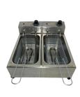 Fritadeira elétrica 6 litros comercial 2 cubas gastronômicas - Px inox