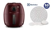 Fritadeira Elétrica Electrolux (Vermelha 110V Eaf51) + Papel Protetor Antiaderente Electrolux Air Fryer Kit 50 Unid