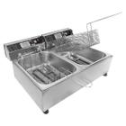 Fritadeira Elétrica Industrial Dupla 10 L Aço Inox 110V - 5000W ou 220V - 6000W