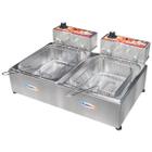 Fritadeira Elétrica Industrial Inox 2 Cubas 5 Litros com Cesto