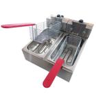 Fritadeira Industrial Elétrica 2 Cubas Com Tampas 6 Litros 110v Profissional - Fast Máquinas