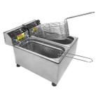 Fritadeira Industrial Elétrica 8 L 2 Cubas 4000W Aço Inox