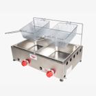 Fritadeira Industrial Inox à Gás Baixa Pressão 2 Cubas com Cesto Cefaz