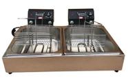 Fritador Elétrico 3000w 10 litros 2 cubas - Magfryer Inox