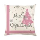 Fronha de Natal 45x45cm em Linho com Desenho de Boneco de Neve - Decoração de Inverno
