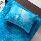 Fronha Portallar Malha Disney Estampa Localizada Frozen Azul