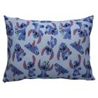 Fronha Portallar Malha Disney Estampada Stitch e Xepa 48cm x 68cm Azul