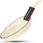 Fry Pan Hamilton Beach, ferro fundido esmaltado, creme de 25 cm