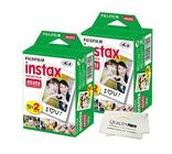 Fujifilm INSTAX Mini Filme Instantâneo 4 Pacote 40 Folhas (Branco) para Fujifilm Mini 8 & Mini 9 Câmeras + Tecido de Microfibra fotográfica de qualidade