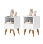 Full Kit Duas Mesas De Cabeceira Retrô Pés Palito Em Madeira Maciça Pix Várias Cores ENVIA SOMENTE 02 KIT