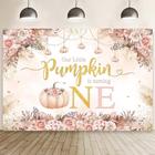 Fundo Boho Pink Fall Pumpkin MEHOFOND - 7x5 Pés - 1º Aniversário