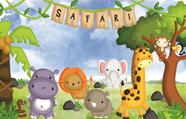 Fundo Fotográfico Em Tecido Safari Baby 2,60X1,50