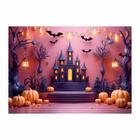 Fundo Fotográfico Halloween Castelo Tecido 2,20M X 1,50M - Prime Decor Festas