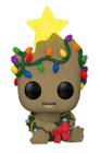 Funko POP! Marvel Holiday Groot com Luzes (Glow in The Dark), Exclusivo