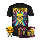 Funko Pop Tees Marvel 802 Wolverine Black Light + Camiseta G