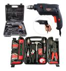 Furadeira 3/8'' Mondial 550w + Kit De Ferramentas 129 Peças. 127V