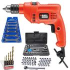 Furadeira De Impacto 3/8 560w Tm500 110v Black & Decker c/ kit 51 peças