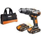 Furadeira de Impacto Wx371 com 2 Baterias 20v, Carregador e Bolsa Worx