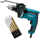 Furadeira Industrial 1/2 POL 710W com Impacto M8100B MAKITA MT + Kit Brocas