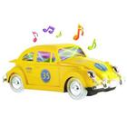 Fusca de Brinquedo que Gira Bate e Volta e Toca Música Animada Amarelo - DBRINQ