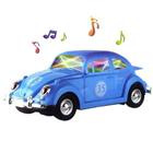 Fusca de Brinquedo que Gira Bate e Volta e Toca Música Animada Azul