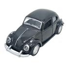 Fusca Metal Preto Volks Miniatura Fricção Abre As Portas