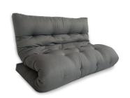 Futon 02 Lugares Slim 128x188x10cm - Cor Cinza