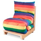 Futon Dobravel De Espuma Solteiro Suede Colorido - BF Colchões