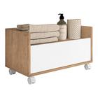 Gabinete Armário Banheiro 80 cm c/ Rodízios Multimóveis Rustic/Branco