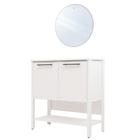 Gabinete Armário Banheiro Ditália c Pia + Espelho BN-02 COZY cor: Branco