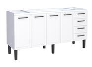 Gabinete Armário Cozinha Juno 1.80 Mt - 4 Portas 4 Gavetas - 100% Aço -Cozimax - BRANCO