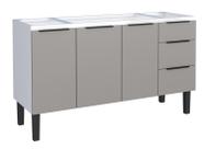 Gabinete Armário Cozinha Jupter 1.50 Mt 100% Aço Galvanizado P/ Pia -Balção 150 cm -3 Portas- 3 Gavetas - COZIMAX