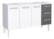 Gabinete Balcão Cozinha Aço 150cm Com 3 Gavetas 3 Portas - Cozimax