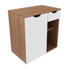 Gabinete Banheiro 1 Porta 1 Gaveta 60cm Multimóveis CR10085 Amêndoa/Branco