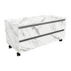 Gabinete Banheiro 2 Gavetas com Rodízios 80cm Multimóveis CR10083 Mármore Branco