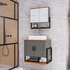 Gabinete Banheiro Com Cuba E Espelheira 60 cm Titanium Naturalle Londres Bechara - Móveis Bechara