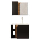 Gabinete Banheiro Lotus com 2 Portas Espelheira e Cuba